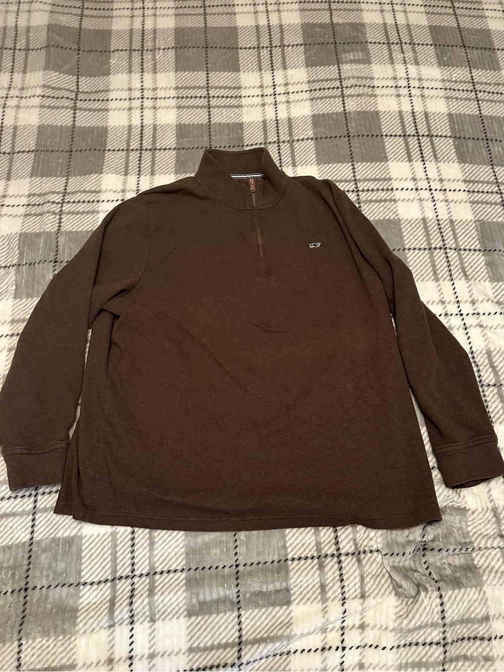Vineyard Vines Quarter Zip Pullover Brown Long Sleeve Shirt Size XXL